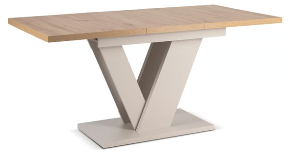 Zestaw Stół Prostokątny Rozkładany CLARK 120-160 cm Dąb Artisan/Kaszmir i 4 Krzesła TORINO Kremowe