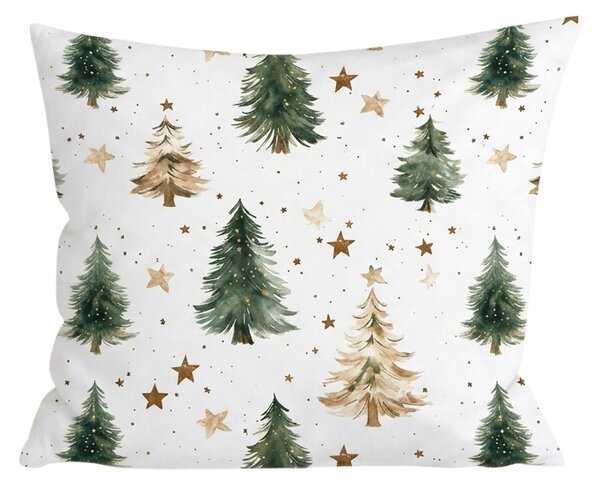 Bawełniana poszewka na poduszkę CHRISTMAS FOREST 45x45 cm, kolorowa