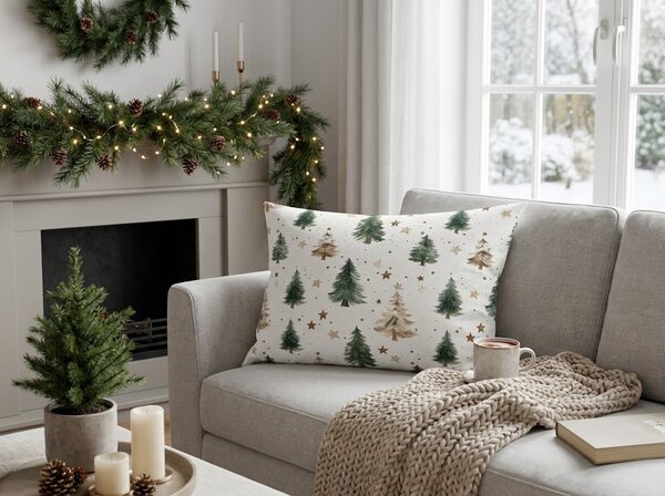 Bawełniana poszewka na poduszkę CHRISTMAS FOREST 50x70 cm, kolorowa