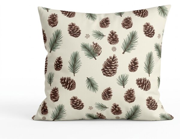 Bawełniana poszewka na poduszkę PINE CONES 45x45 cm, kolorowa