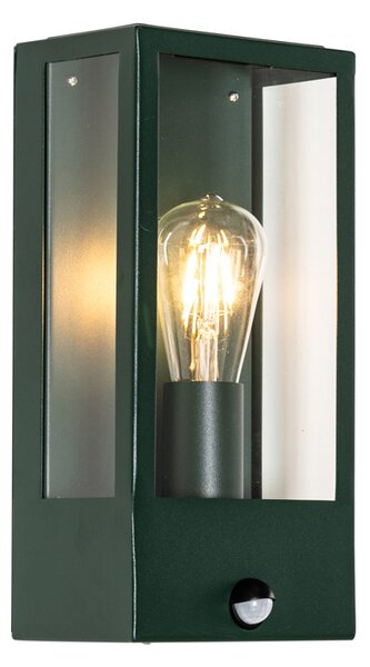 Lampa ścienna zewnętrzna ciemnozielona z czujnikiem ruchu IP44 - Rotterdam