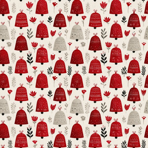 Bawełniana poszewka na poduszkę CHRISTMAS BELLS 45x45 cm, kolorowa