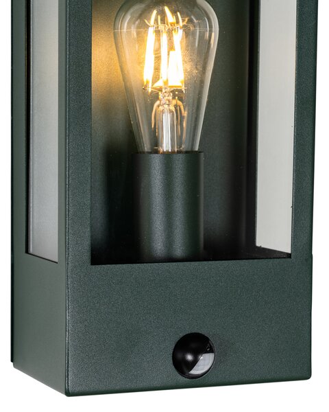 Lampa ścienna zewnętrzna ciemnozielona z czujnikiem ruchu IP44 - Rotterdam