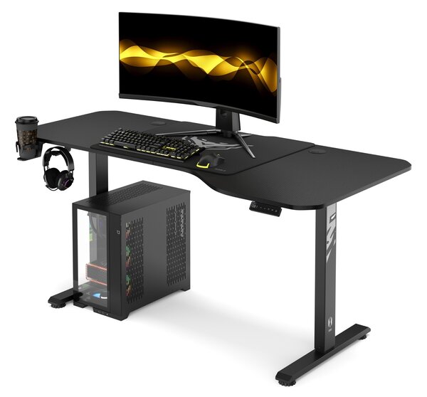 Biurko gamingowe elektryczne Diablo X-Tensio 160 cm, kolor czarny carbon