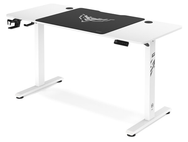 Biurko gamingowe z regulacją wysokości Diablo X-Tensio 140 cm, kolor biały