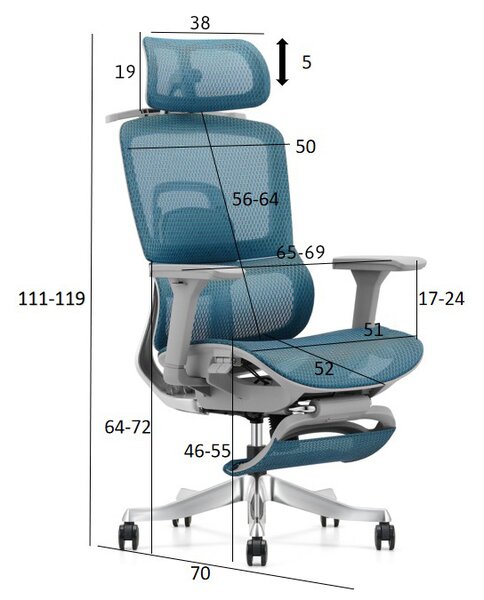 Ergonomiczny fotel biurowy Homer S z wieszakiem, zgodny z normą BHP