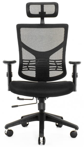 Ergonomiczne krzesło biurowe z siatki ErgoFly Star-E T-01, zgodne z normą BHP, kolor czarny