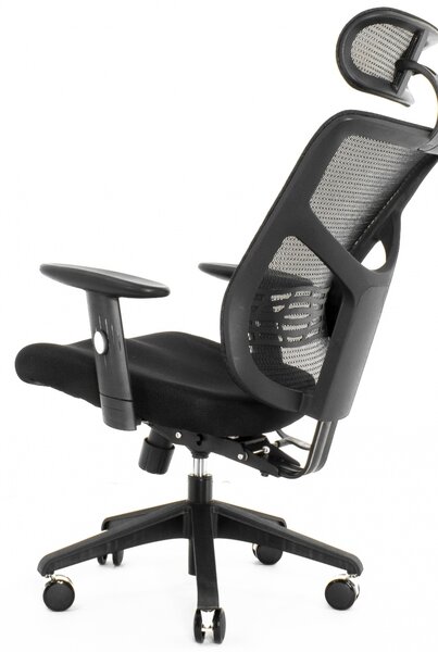Ergonomiczne krzesło biurowe z siatki ErgoFly Star-E T-01, zgodne z normą BHP, kolor czarny