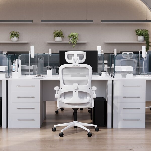 Ergonomiczny fotel do pracy w biurze Diablo V-Light, jasny szary