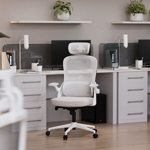 Ergonomiczny fotel do pracy w biurze Diablo V-Light, jasny szary