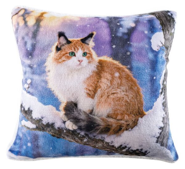 Zestaw 2 szt. poszewek na poduszki z mikropluszu SNOW CAT 45 x 45 cm