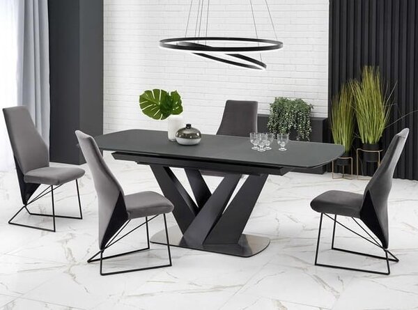 Elegancki czarny stół rozkładany 160cm