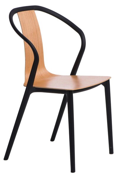Krzesło SZTAPLOWANE Bella CZARNE | NATURALNE