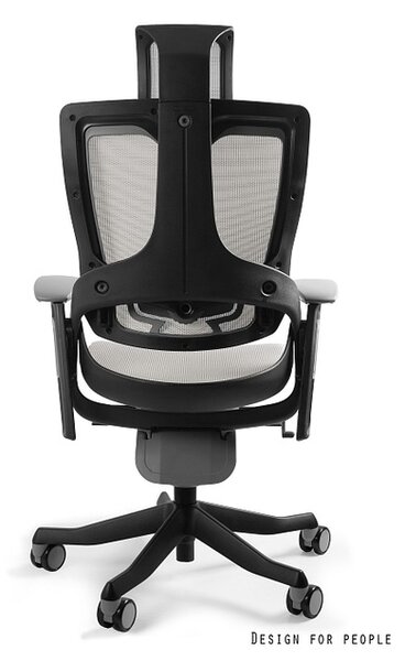 Fotel ergonomiczny Wau 2, zgodny z normą BHP, czarno - szary