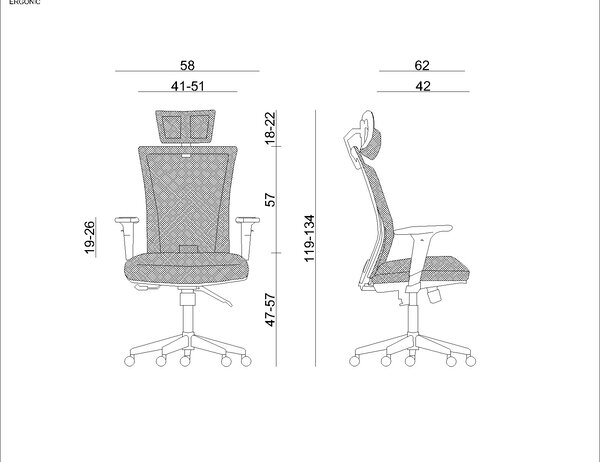Ergonomiczne krzesło biurowe Ergonic, zgodne z normą BHP
