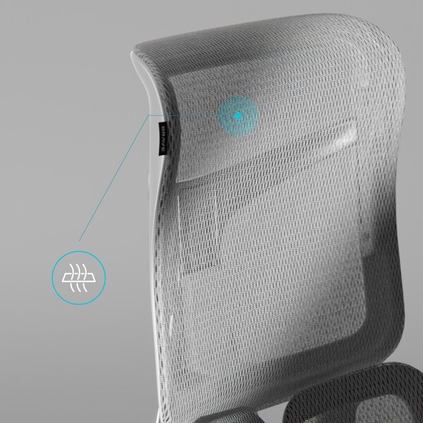 Ergonomiczny fotel z regulowanym podnóżkiem Brave V-Kinetic szary