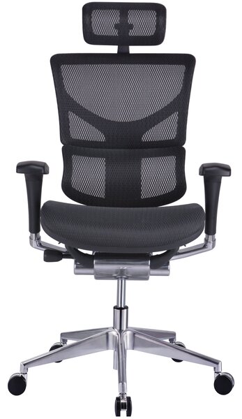 Ergonomiczny fotel biurowy z siateczki ErgoFly Sail Alum, zgodny z normą BHP