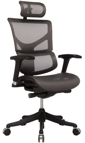 Ergonomiczny fotel biurowy z siateczki ErgoFly Sail, zgodny z normą BHP