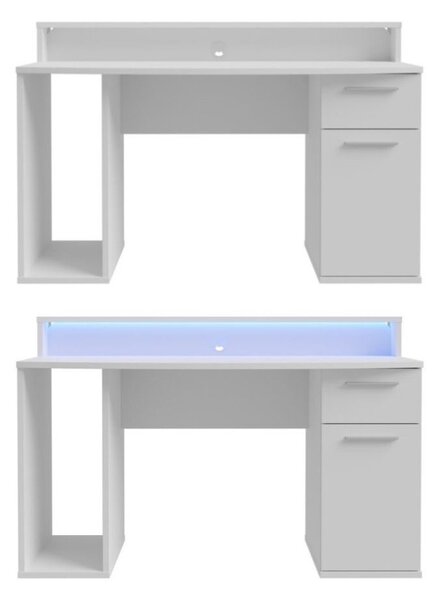 Biurko gamingowe z oświetleniem RGB Ayo 219B3-Z12M białe