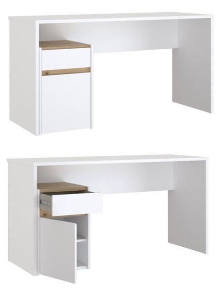 Biurko z szafką Modultrick 112-M961 białe 140 cm