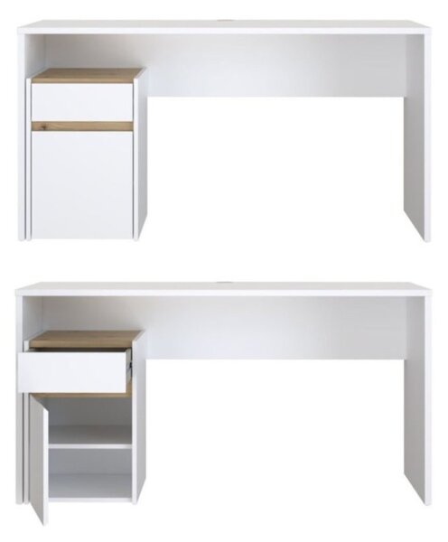 Biurko z szafką Modultrick 112-M961 białe 140 cm