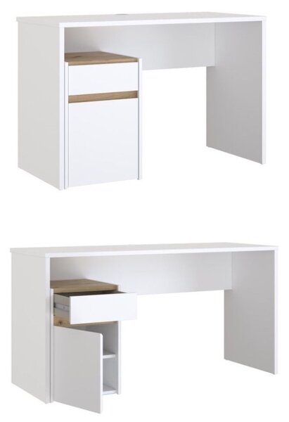 Biurko z szafką Modultrick 111-M961 białe 110 cm