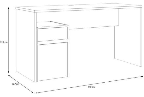 Biurko z szafką Modultrick 112-M961 białe 140 cm