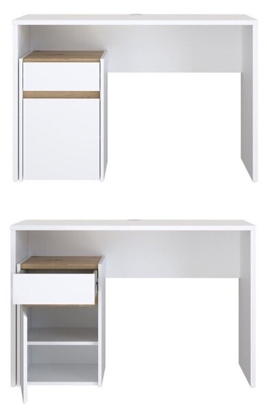 Biurko z szafką Modultrick 111-M961 białe 110 cm
