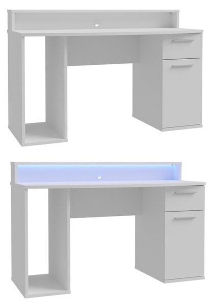Biurko gamingowe z oświetleniem RGB Ayo 219B3-Z12M białe