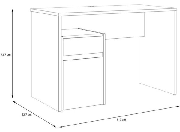 Biurko z szafką Modultrick 111-M961 białe 110 cm