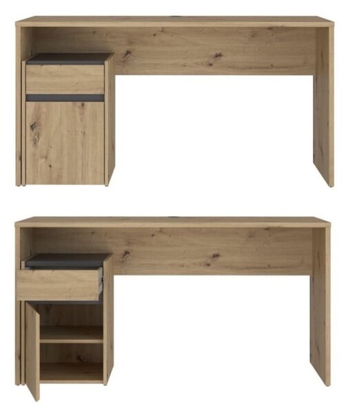 Biurko z szafką Modultrick 112-C827 dąb artisan 140 cm