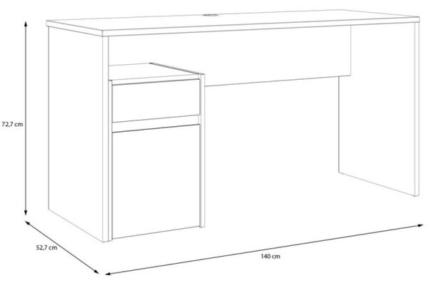 Biurko z szafką Modultrick 112-C827 dąb artisan 140 cm