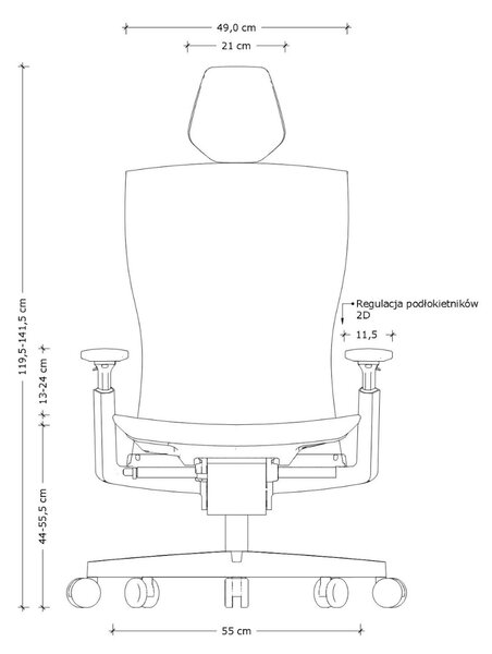 Ergonomiczne krzesło biurowe Reya, czarny / siatka czarna RS01