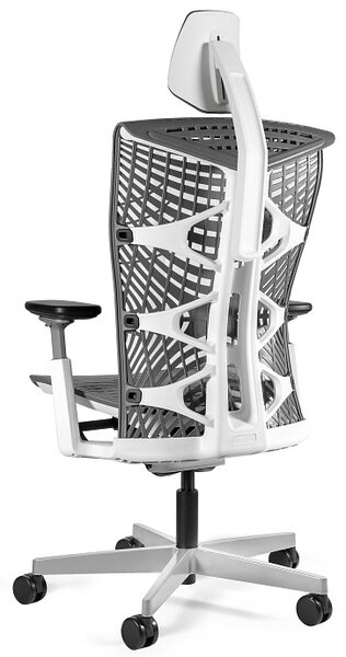 Ergonomiczne krzesło biurowe Reya, biały / elastomer TP8 szary