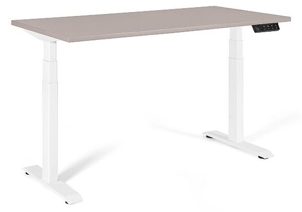 Elektryczne biurko komputerowe Active I 140x70 cm, stelaż biały / blat beżowy