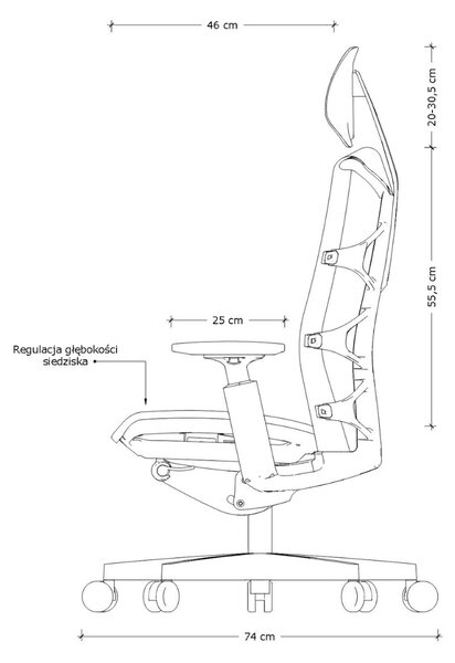 Ergonomiczne krzesło biurowe Reya, czarny / siatka czarna RS01