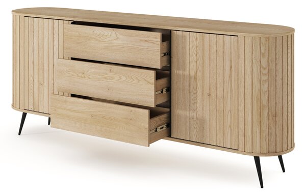 Komoda Luvio 196 cm z szufladami - dąb cremona