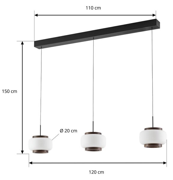 Lampa wisząca Shiro Quitani, możliwość ściemniania, biały / opal, salon / jadalnia, szkło, design