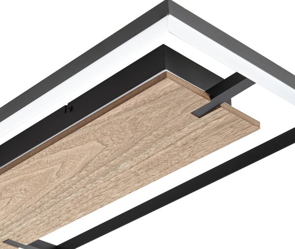 Lampa sufitowa Vectra Lucande, możliwość ściemniania, ciemne drewno, salon / jadalnia, tworzywo sztuczne, nowoczesny