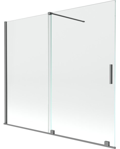 Mexen Velar parawan nawannowy 2-skrzydłowy rozsuwany 180 x 150 cm, transparent, gun metal - 896-180-000-01-95