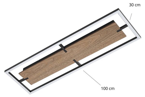 Lampa sufitowa Vectra Lucande, możliwość ściemniania, ciemne drewno, salon / jadalnia, tworzywo sztuczne, nowoczesny