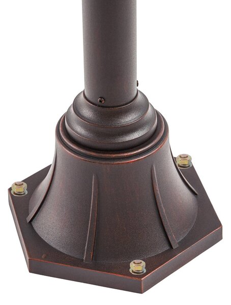 Lampa zewnętrzna Lindby Bilma, 1-punktowa, kolor rdzy, 220 cm, szkło, IP65 Bilma Lindby, możliwość ściemniania, brązowy / rdzawy, aluminium, nowoczesny
