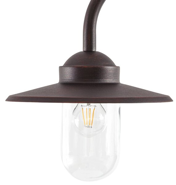 Lampa zewnętrzna Lindby Bilma, 1-punktowa, kolor rdzy, 220 cm, szkło, IP65 Bilma Lindby, możliwość ściemniania, brązowy / rdzawy, aluminium, nowoczesny