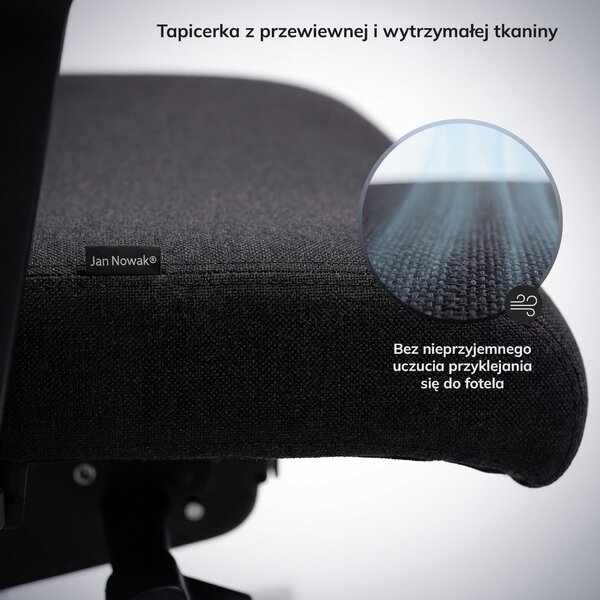 Fotel biurowy ergonomiczny obrotowy czarny: VECTOR