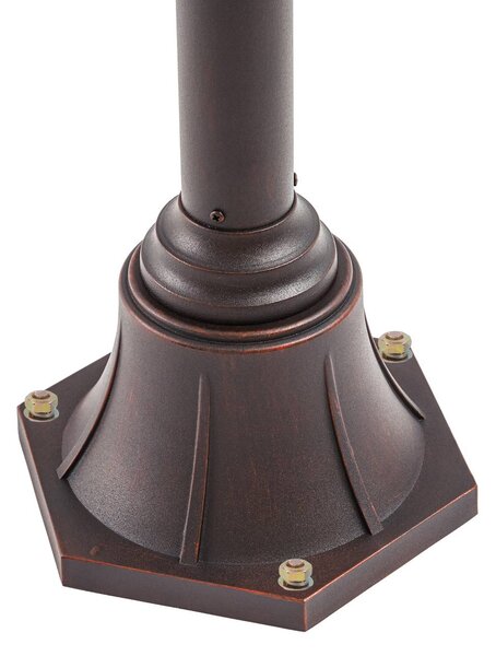 Lampa zewnętrzna Lindby Bilma, 3-punktowa, kolor rdzy, 220 cm, szkło, IP65 Bilma Lindby, możliwość ściemniania, brązowy / rdzawy, aluminium, nowoczesny