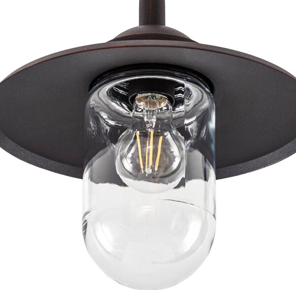 Lampa zewnętrzna Lindby Bilma, 3-punktowa, kolor rdzy, 220 cm, szkło, IP65 Bilma Lindby, możliwość ściemniania, brązowy / rdzawy, aluminium, nowoczesny