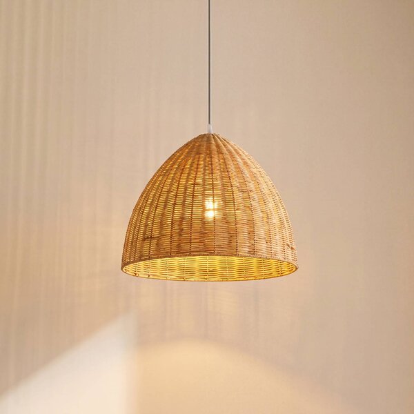 Lampa wisząca Laverne Lindby, możliwość ściemniania, jasne drewno, salon / jadalnia, drewno, skandynawski