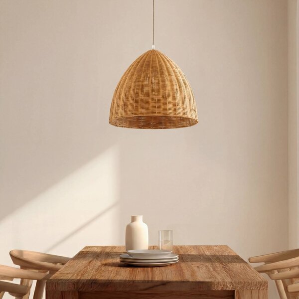 Lampa wisząca Laverne Lindby, możliwość ściemniania, jasne drewno, salon / jadalnia, drewno, skandynawski