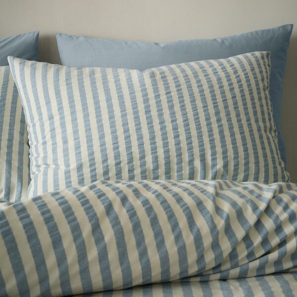 Niebieska pościel jednoosobowa 135x200 cm Cotton Rich Woven Stripe – Pineapple Elephant