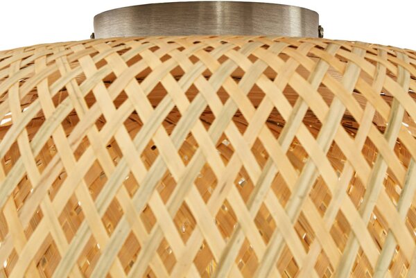 Lampa sufitowa Jadwiga Lindby, możliwość ściemniania, jasne drewno, salon / jadalnia, bambus, skandynawski